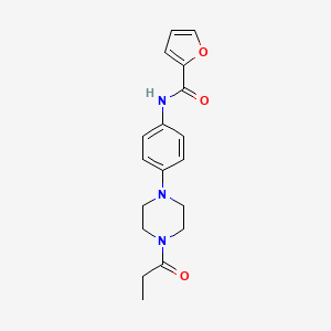 N-[4-[4-(1-oxopropyl)-1-piperazinyl]phenyl]-2-furancarboxamide