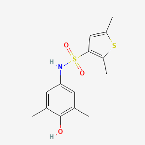 molecular formula C14H17NO3S2 B1224174 N-(4-hydroxy-3,5-dimethylphenyl)-2,5-dimethylthiophene-3-sulfonamide 