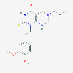 molecular formula C19H26N4O3S B1224180 1-[2-(3,4-dimethoxyphenyl)ethyl]-6-propyl-2-sulfanylidene-7,8-dihydro-5H-pyrimido[4,5-d]pyrimidin-4-one 