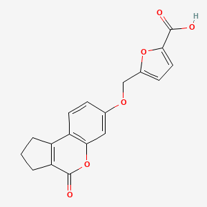 5-[(4-oxo-2,3-dihydro-1H-cyclopenta[c][1]benzopyran-7-yl)oxymethyl]-2-furancarboxylic acid