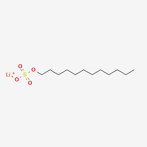 molecular formula C12H25LiO4S B1224193 Sulfuric acid, monododecyl ester, lithium salt CAS No. 2044-56-6
