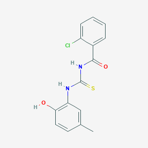 molecular formula C15H13ClN2O2S B1224202 2-chloro-N-[(2-hydroxy-5-methylphenyl)carbamothioyl]benzamide 