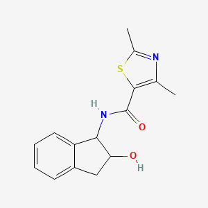 molecular formula C15H16N2O2S B12242140 N-(2-hydroxy-2,3-dihydro-1H-inden-1-yl)-2,4-dimethyl-1,3-thiazole-5-carboxamide 