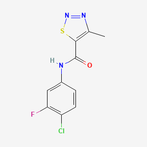 molecular formula C10H7ClFN3OS B12242163 N-(4-chloro-3-fluorophenyl)-4-methyl-1,2,3-thiadiazole-5-carboxamide 