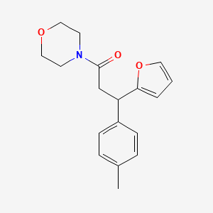 molecular formula C18H21NO3 B1224221 3-(2-Furanyl)-3-(4-methylphenyl)-1-(4-morpholinyl)-1-propanone 
