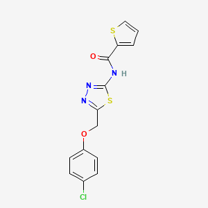 molecular formula C14H10ClN3O2S2 B1224224 N-[5-[(4-chlorophenoxy)methyl]-1,3,4-thiadiazol-2-yl]-2-thiophenecarboxamide 