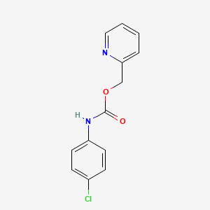 molecular formula C13H11ClN2O2 B1224229 pyridin-2-ylmethyl N-(4-chlorophenyl)carbamate 