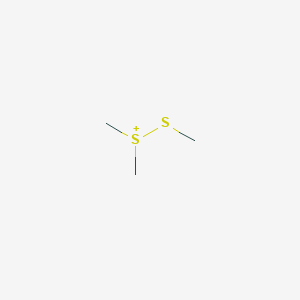 molecular formula C3H9S2+ B1224233 Dimethyl(methylthio)sulfonium 