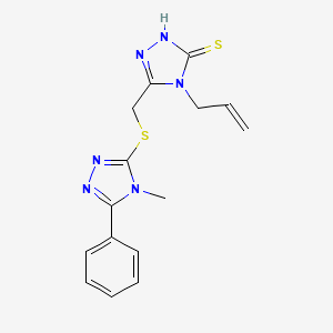 molecular formula C15H16N6S2 B1224237 3-[[(4-methyl-5-phenyl-1,2,4-triazol-3-yl)thio]methyl]-4-prop-2-enyl-1H-1,2,4-triazole-5-thione 