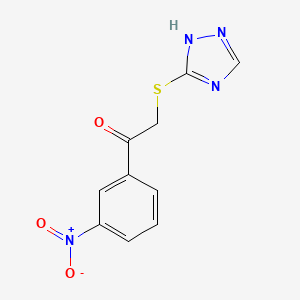 molecular formula C10H8N4O3S B1224240 1-(3-nitrophenyl)-2-(1H-1,2,4-triazol-5-ylthio)ethanone 
