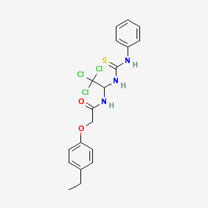 molecular formula C19H20Cl3N3O2S B1224243 N-[1-[[anilino(sulfanylidene)methyl]amino]-2,2,2-trichloroethyl]-2-(4-ethylphenoxy)acetamide 