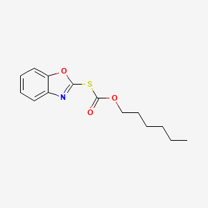 molecular formula C14H17NO3S B1224244 (1,3-Benzoxazol-2-ylthio)formic acid hexyl ester CAS No. 5312-06-1