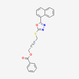 molecular formula C23H16N2O3S B1224250 Benzoic acid 4-[[5-(1-naphthalenyl)-1,3,4-oxadiazol-2-yl]thio]but-2-ynyl ester 