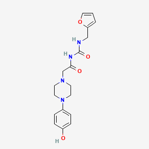 molecular formula C18H22N4O4 B1224251 N-[(2-furanylmethylamino)-oxomethyl]-2-[4-(4-hydroxyphenyl)-1-piperazinyl]acetamide 