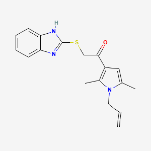 molecular formula C18H19N3OS B1224253 2-(1H-benzimidazol-2-ylthio)-1-(2,5-dimethyl-1-prop-2-enyl-3-pyrrolyl)ethanone 