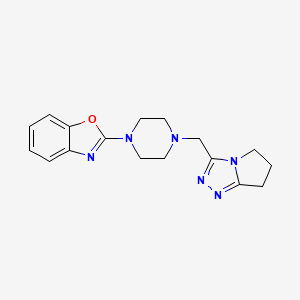 molecular formula C17H20N6O B12242563 2-[4-({5H,6H,7H-pyrrolo[2,1-c][1,2,4]triazol-3-yl}methyl)piperazin-1-yl]-1,3-benzoxazole 