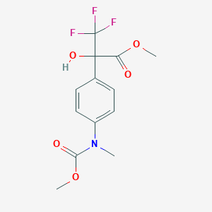 molecular formula C13H14F3NO5 B1224259 3,3,3-Trifluoro-2-hydroxy-2-[4-[methoxycarbonyl(methyl)amino]phenyl]propanoic acid methyl ester 