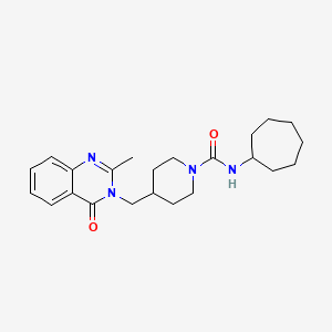 molecular formula C23H32N4O2 B12242597 N-cycloheptyl-4-[(2-methyl-4-oxo-3,4-dihydroquinazolin-3-yl)methyl]piperidine-1-carboxamide 