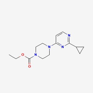 molecular formula C14H20N4O2 B12242620 Ethyl 4-(2-cyclopropylpyrimidin-4-yl)piperazine-1-carboxylate 