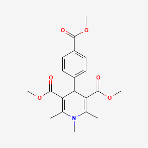 molecular formula C20H23NO6 B1224263 DIMETHYL 4-[4-(METHOXYCARBONYL)PHENYL]-1,2,6-TRIMETHYL-1,4-DIHYDRO-3,5-PYRIDINEDICARBOXYLATE 