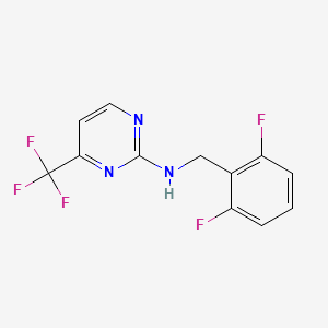 molecular formula C12H8F5N3 B12242688 N-[(2,6-difluorophenyl)methyl]-4-(trifluoromethyl)pyrimidin-2-amine 