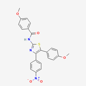 molecular formula C24H19N3O5S B1224277 4-methoxy-N-[5-(4-methoxyphenyl)-4-(4-nitrophenyl)-2-thiazolyl]benzamide 