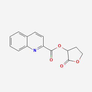 molecular formula C14H11NO4 B1224291 2-Quinolinecarboxylic acid (2-oxo-3-oxolanyl) ester 