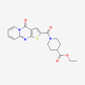 molecular formula C19H19N3O4S B1224295 ethyl 1-[(4-oxo-4H-pyrido[1,2-a]thieno[2,3-d]pyrimidin-2-yl)carbonyl]piperidine-4-carboxylate 