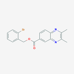 2,3-Dimethyl-6-quinoxalinecarboxylic acid (2-bromophenyl)methyl ester