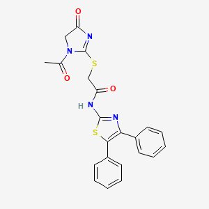 2-[(3-acetyl-5-oxo-4H-imidazol-2-yl)thio]-N-(4,5-diphenyl-2-thiazolyl)acetamide