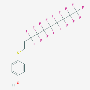 molecular formula C16H9F17OS B122431 4-(3,3,4,4,5,5,6,6,7,7,8,8,9,9,10,10,10-Heptadecafluorodecylthio)phenol CAS No. 142623-70-9