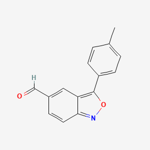 molecular formula C15H11NO2 B1224316 3-(4-Methylphenyl)-2,1-benzisoxazole-5-carbaldehyde CAS No. 328547-38-2
