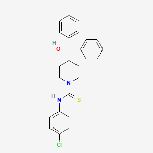 molecular formula C25H25ClN2OS B1224324 N-(4-chlorophenyl)-4-(hydroxydiphenylmethyl)piperidine-1-carbothioamide 