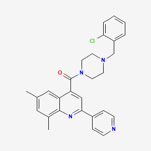 [4-[(2-Chlorophenyl)methyl]-1-piperazinyl]-(6,8-dimethyl-2-pyridin-4-yl-4-quinolinyl)methanone