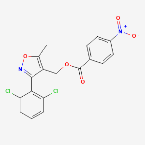 molecular formula C18H12Cl2N2O5 B1224353 4-Nitrobenzoic acid [3-(2,6-dichlorophenyl)-5-methyl-4-isoxazolyl]methyl ester 