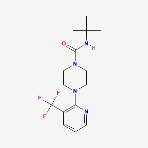 molecular formula C15H21F3N4O B1224357 N-tert-butyl-4-[3-(trifluoromethyl)-2-pyridinyl]-1-piperazinecarboxamide 