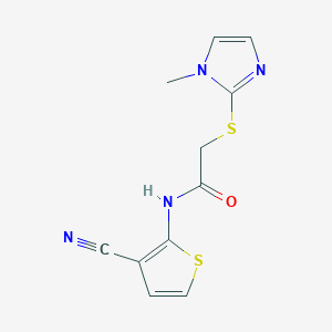 molecular formula C11H10N4OS2 B1224367 N-(3-cyano-2-thiophenyl)-2-[(1-methyl-2-imidazolyl)thio]acetamide 