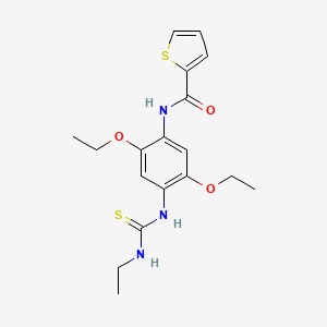 molecular formula C18H23N3O3S2 B1224373 N-[2,5-diethoxy-4-[[ethylamino(sulfanylidene)methyl]amino]phenyl]-2-thiophenecarboxamide 