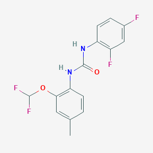 molecular formula C15H12F4N2O2 B1224376 1-[2-(Difluoromethoxy)-4-methylphenyl]-3-(2,4-difluorophenyl)urea 