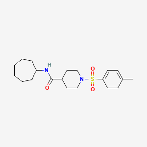 molecular formula C20H30N2O3S B1224378 N-CYCLOHEPTYL-1-(4-METHYLBENZENESULFONYL)PIPERIDINE-4-CARBOXAMIDE 