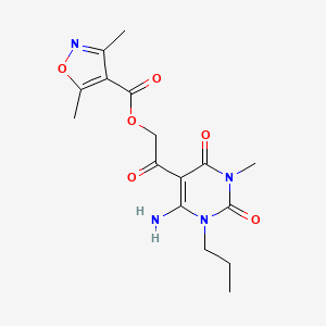 3,5-Dimethyl-4-isoxazolecarboxylic acid [2-(4-amino-1-methyl-2,6-dioxo-3-propyl-5-pyrimidinyl)-2-oxoethyl] ester