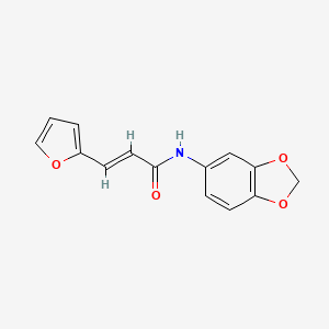 molecular formula C14H11NO4 B1224388 (E)-N-(1,3-benzodioxol-5-yl)-3-(furan-2-yl)prop-2-enamide 