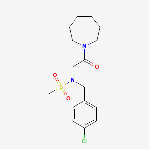 molecular formula C16H23ClN2O3S B1224396 N-[2-(azepan-1-yl)-2-oxoethyl]-N-[(4-chlorophenyl)methyl]methanesulfonamide 