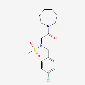 molecular formula C16H23ClN2O3S B1224396 N-[2-(1-azepanyl)-2-oxoethyl]-N-[(4-chlorophenyl)methyl]methanesulfonamide 