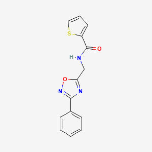 molecular formula C14H11N3O2S B1224400 N-[(3-phenyl-1,2,4-oxadiazol-5-yl)methyl]-2-thiophenecarboxamide 
