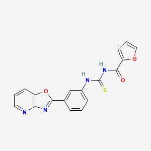 molecular formula C18H12N4O3S B1224405 3-(FURAN-2-CARBONYL)-1-(3-{[1,3]OXAZOLO[4,5-B]PYRIDIN-2-YL}PHENYL)THIOUREA 