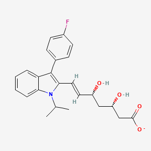 molecular formula C24H25FNO4- B1224413 (3S,5R)-fluvastatin(1-) 