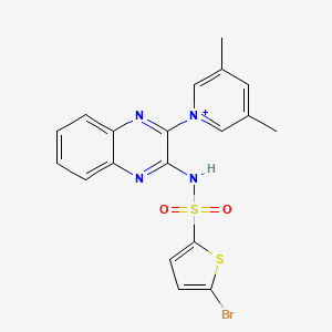 molecular formula C19H16BrN4O2S2+ B1224418 5-bromo-N-[3-(3,5-dimethyl-1-pyridin-1-iumyl)-2-quinoxalinyl]-2-thiophenesulfonamide 