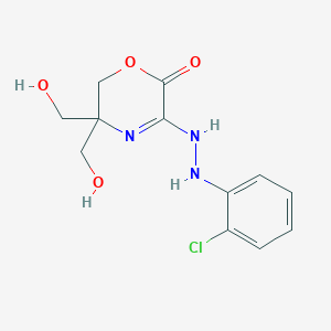 molecular formula C12H14ClN3O4 B1224426 5-[(2-chlorophenyl)hydrazo]-3,3-bis(hydroxymethyl)-2H-1,4-oxazin-6-one 