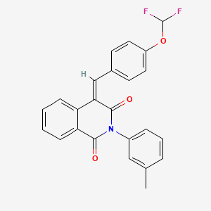(4Z)-4-[[4-(difluoromethoxy)phenyl]methylidene]-2-(3-methylphenyl)isoquinoline-1,3-dione